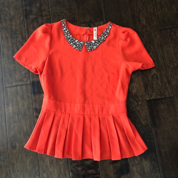 Orange rhinestone top - Picture 1 of 7